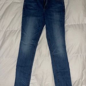 Express 8R skinny jeans faded wash high rise
